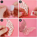 Miniatyrbild 4 av 4: 36-pack 3D Butterfly Väggdekaler, Butterfly Väggdekaler för fester och födelsedagar (3 storlekar, rosa)