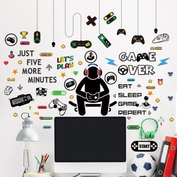 76st Gaming Wall Stickers - Game Controller Wall Decal - Vinyl Dekaler