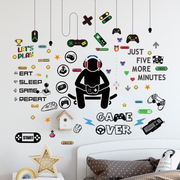 76st Gaming Wall Stickers - Game Controller Wall Decal - Vinyl Dekaler