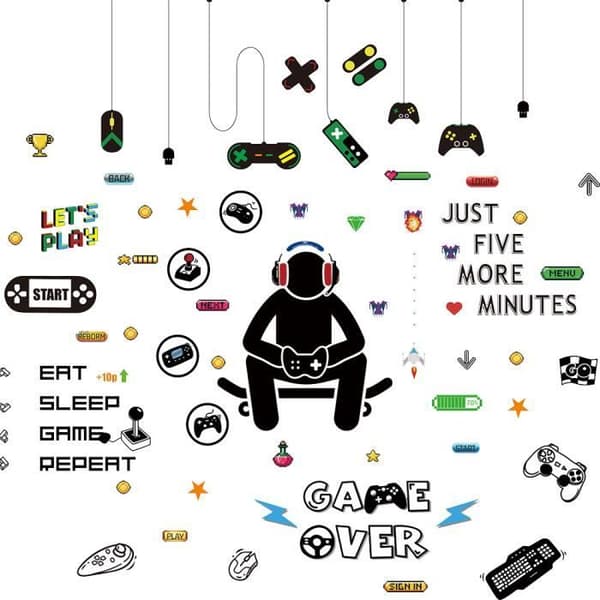 76st Gaming Wall Stickers - Game Controller Wall Decal - Vinyl Dekaler