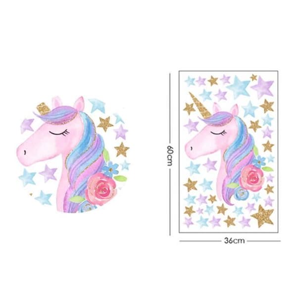 Unicorn barnrum klistermärken självhäftande väggdekaler prinsess rum dekoration graffiti klistermärken