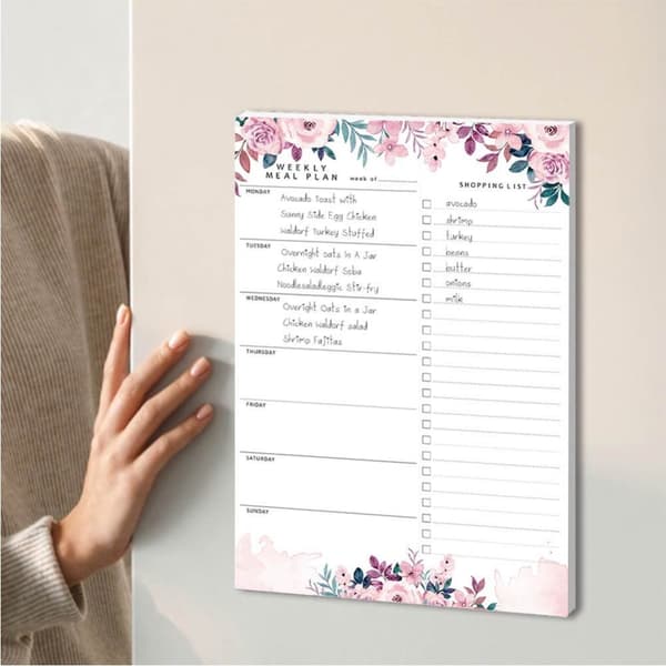INF Magnetisk notesblok - PZ021 Kostplan Blomsterdesign