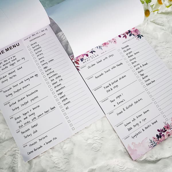 INF Magnetisk notesblok - PZ021 Kostplan Blomsterdesign
