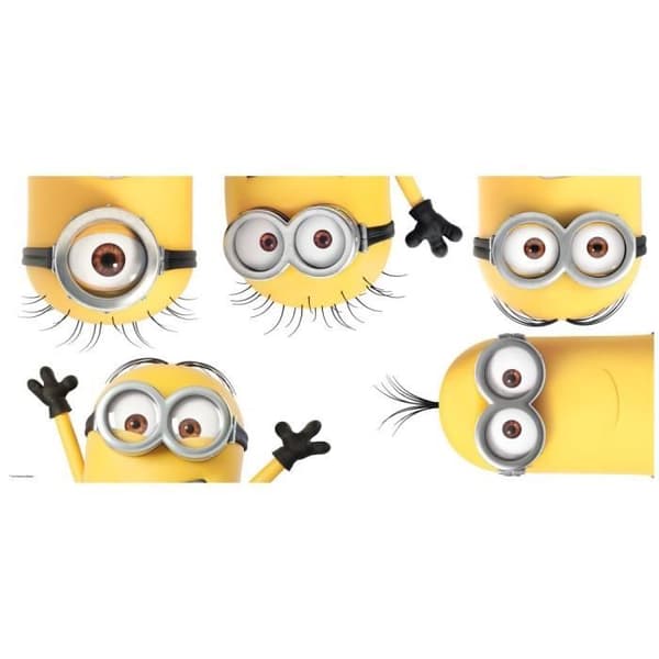 RUMSKAMMAR Set med 3 flyttbara MINIONS-klistermärken 76X63CM