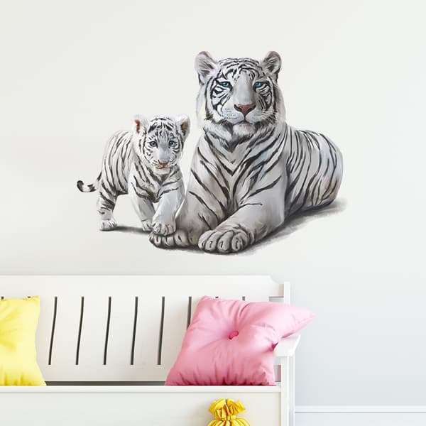 INF Svart og hvit tiger veggklistremerke for hjemmedekorasjon