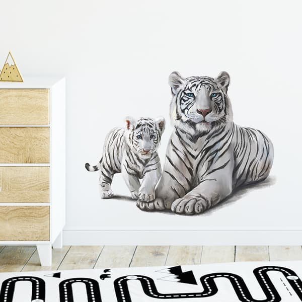 INF Svart og hvit tiger veggklistremerke for hjemmedekorasjon