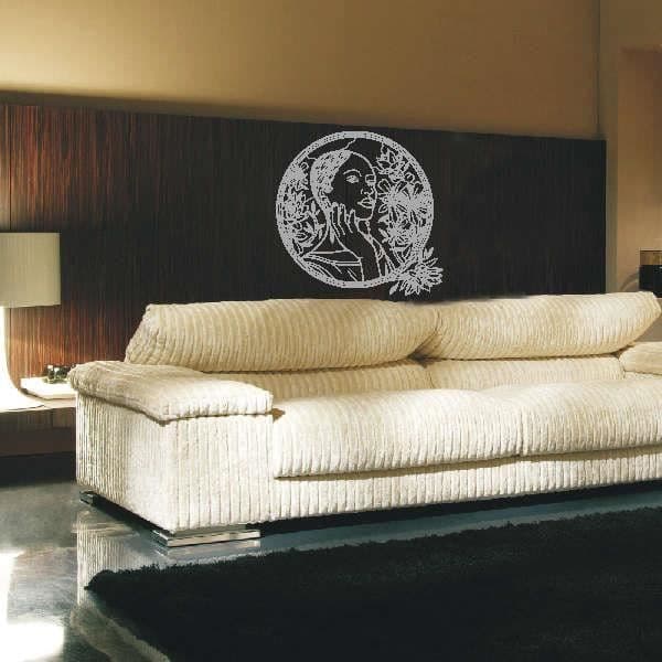 självhäftande wallstickers d33 African Girls 80x78 cm - silver
