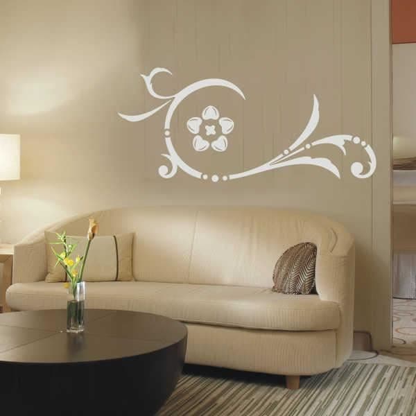 Väggklistermärken - Sticker - e18 Jasminblommor 120x53 cm - silver