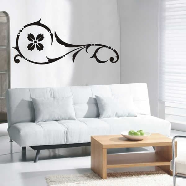 Väggklistermärken - Sticker - e5 Blommor Växter 120x52 cm - svart