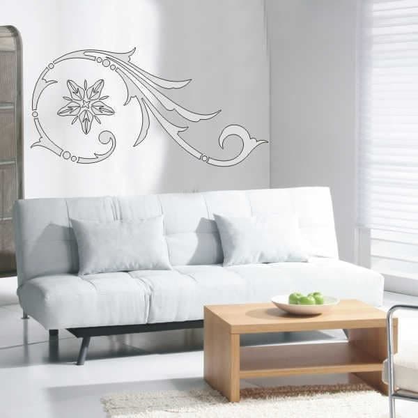 Väggklistermärken - Sticker - e6 Blommor Växter 120x60 cm - silver