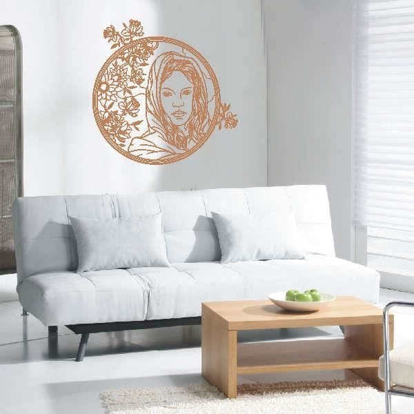 självhäftande wallstickers d42 vackra Tjejer 96x95 cm - Hellbrunn