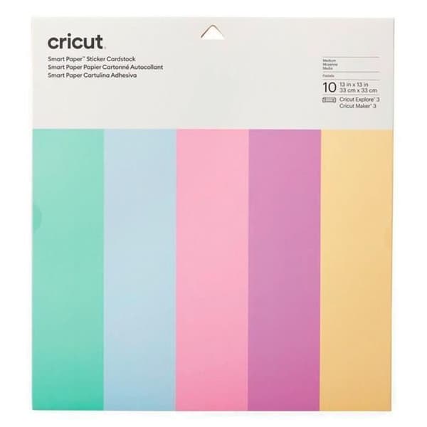 Självhäftande kartong - Cricut - 33 x 33 cm - Pastell - 10 ark - Smart