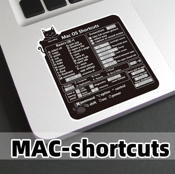 INF Tangentbordsdekal med Mac-genvägar
