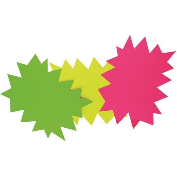 Fluorescerande klistermärken - AGIPA - 50 stycken - 8 x 12 cm - 780 g/m² - Rosa och grön fluorescerande