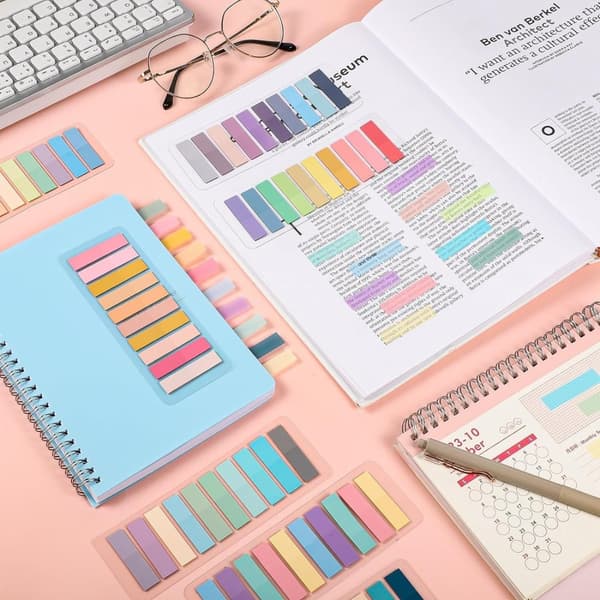 INF Fluorescerande Sticky Notes Classified Index Notes med fodral 0