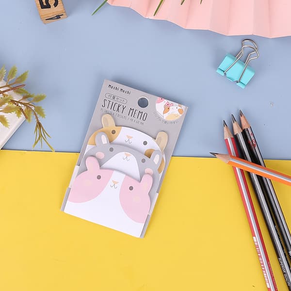 INF Cute animal sticky notes sæt til skole- og kontorartikler 0