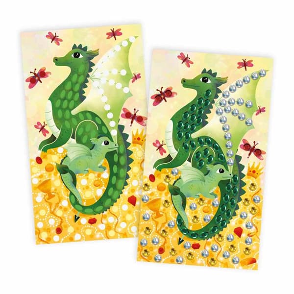 Kreativt fritidspaket för barn - Janod - Les Ateliers Du Calme - Paljetter att fästa på Dragons - Från 6 år