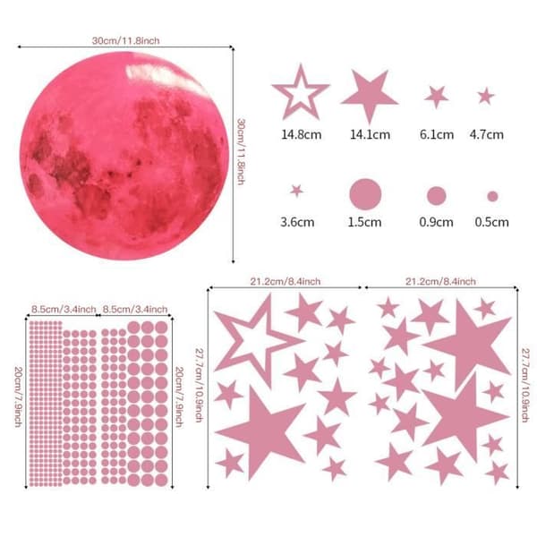 435 Pack Glow Star Stickers, fluorescerande takdekorationer för barnrum, babyrum eller fest.