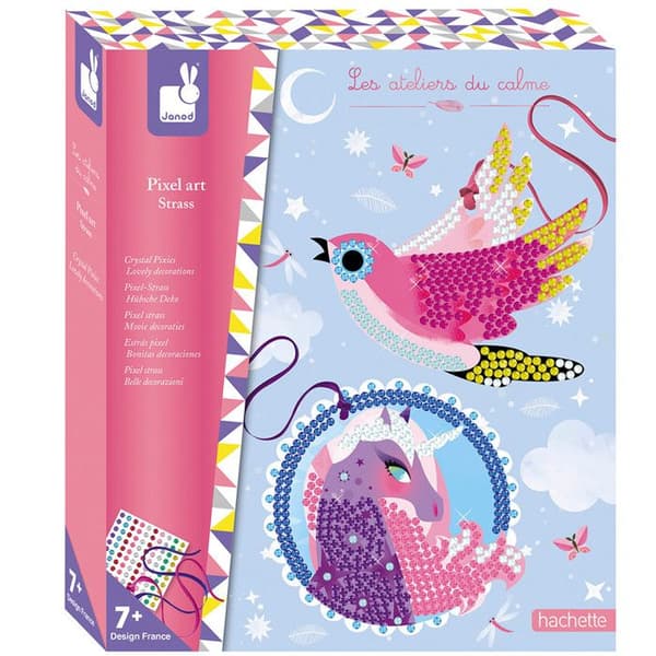 Pixel Art Creative Kit Rhinestones Pretty Decorations - JANOD - Barn 7 år - Rosa