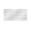 Miniatyrbillede 1 af 4: INF 5 ark 0,5 tommer sølv Script Alphabet Stickers Artistic