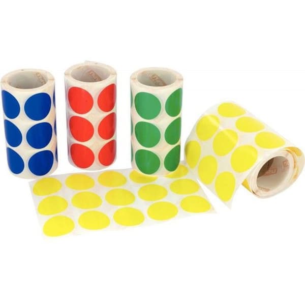 Gommetter - APLI-AGIPA - Paket med 4 rullar - Diameter 33mm - Varierande färger - Kreativ aktivitet