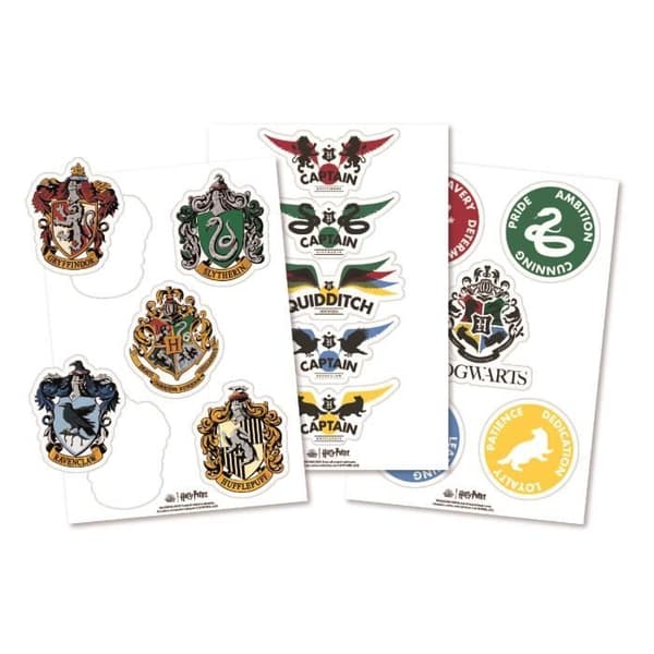 Klistermärken - HALF MÅNEBAY - Harry Potter - Hogwarts Houses - Flerfärgad - Papper
