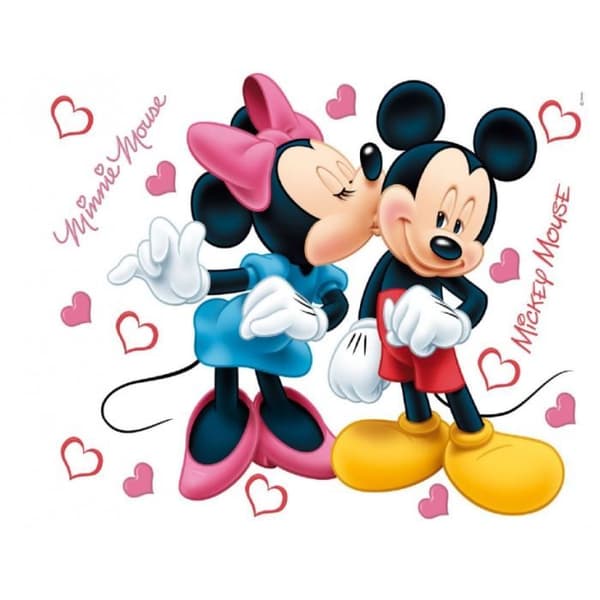 MICKEY &amp; MINNIE maxi wallstickers 85x65cm