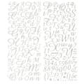 Miniatyrbild 1 av 2: Klistret alfabet script Silver glitter 177 bokstäver