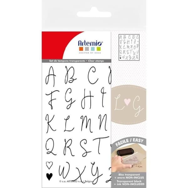 Set med transparenta stämplar - Artemio - Vi gifter oss - Alfabet - Transparent - Blandad - Vuxen