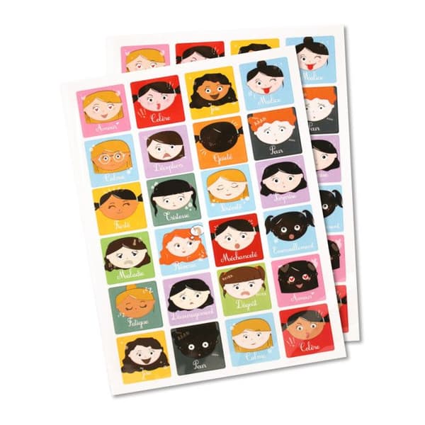 Klistermärke Emotions Girls, 3 x 3 cm x 48 st
