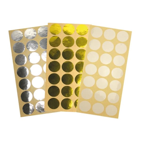 Runt självhäftande klistermärke Transparent, guld och silver 2,5 cm - MegaCrea DIY Silver