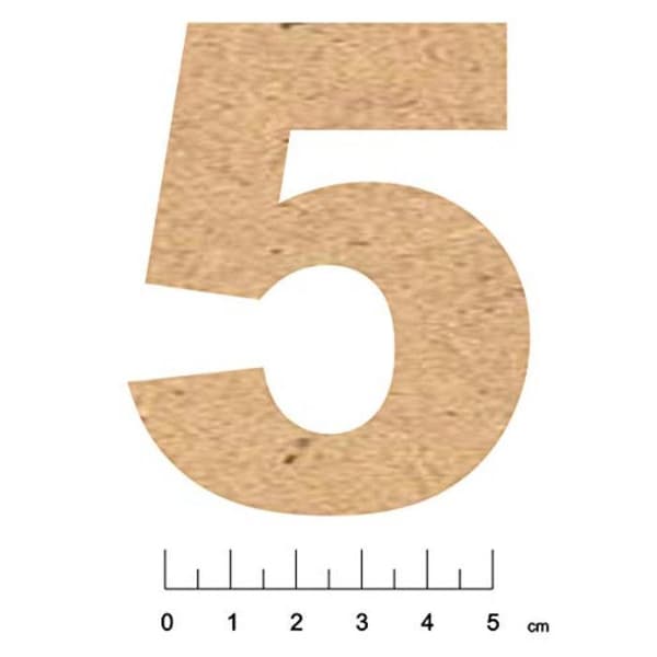 MDF-siffror med klister 7,5cm Siffra 5