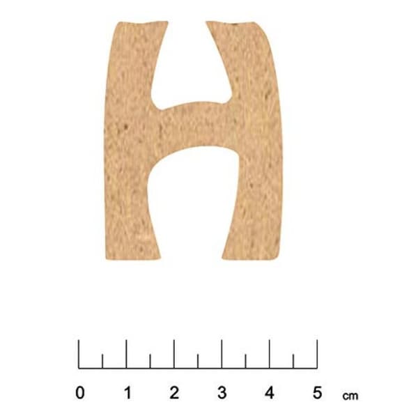 MDF-träbokstäver med självhäftande baksidan 5 cm Bokstav H