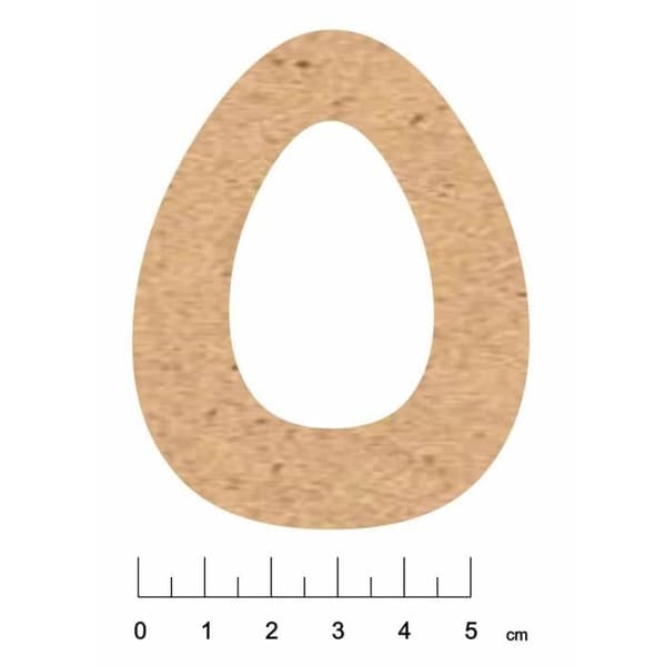 Självhäftande MDF trä alfabet 7,5 cm Bokstav O - Terre et Bois Créations Brun