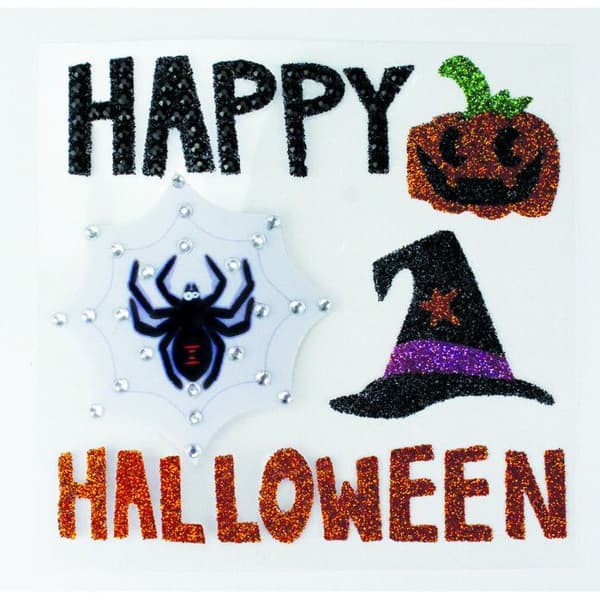 Pailletterade klistermärken Halloween 3 till 6 cm 5 stycken