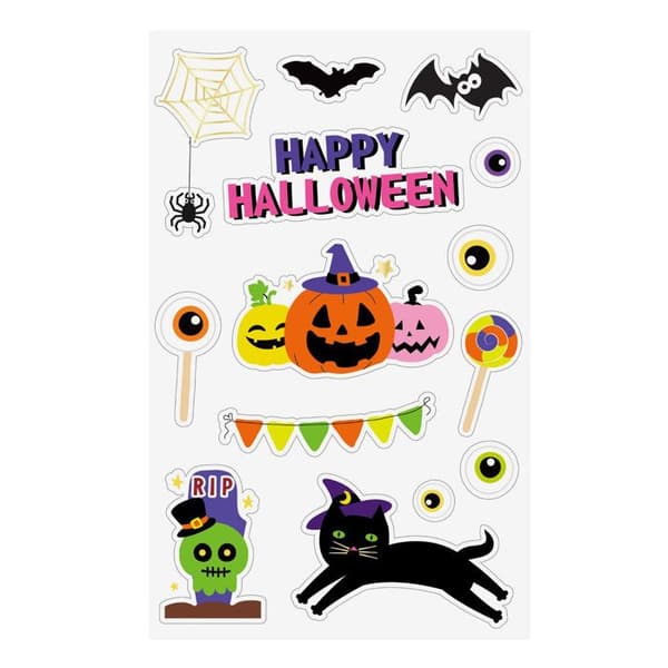 Happy Halloween epoxiklistermärken 14 stycken