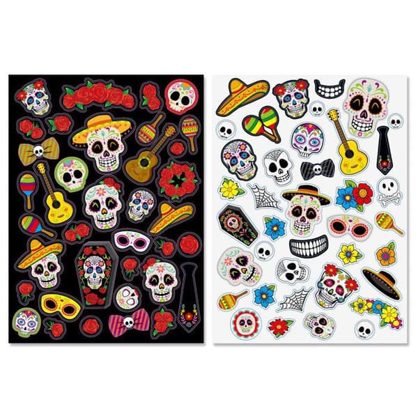 Halloween klistermärken Day of the Dead 80 stycken