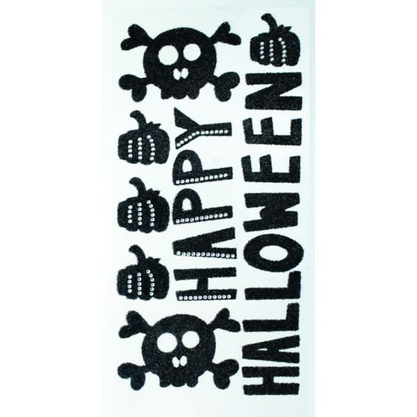 Svart glittrande klistermärken Halloween 2,5 till 6 cm 8 stycken