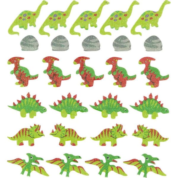 Glittrande skumsticker Dinosaurier 27 delar