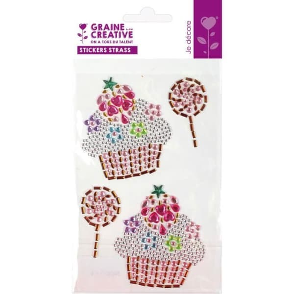 Stickers Strass - Läckerhet - 4 delar - Temat läckerhet - Blandat - Kreativ anpassning