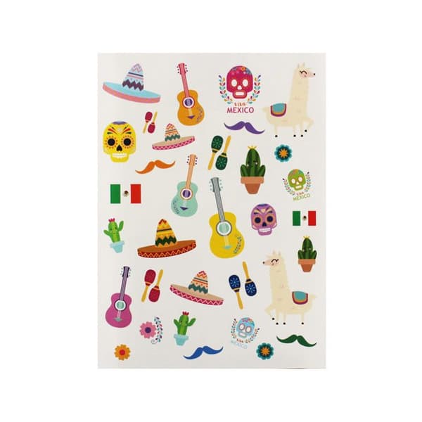 Klistermärken - Mexiko - Mexico City - Lama - Sombrero - 66 stycken