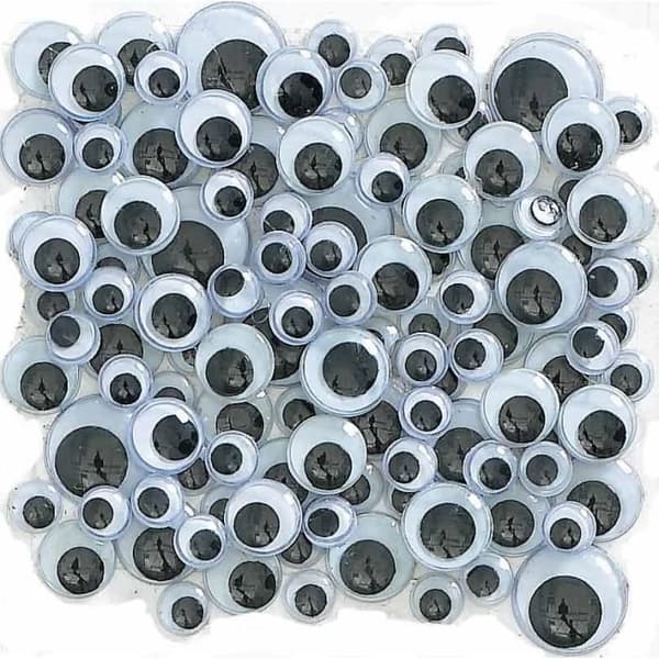 CTOP-påse med 60 svarta Googly Eyes 8 mm