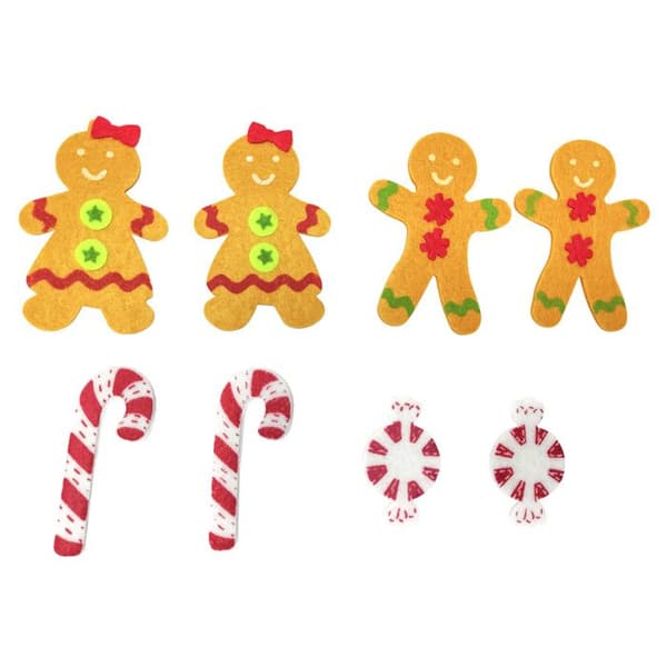 Filtklistermärken Gingerbread Man och Candy 8 stycken