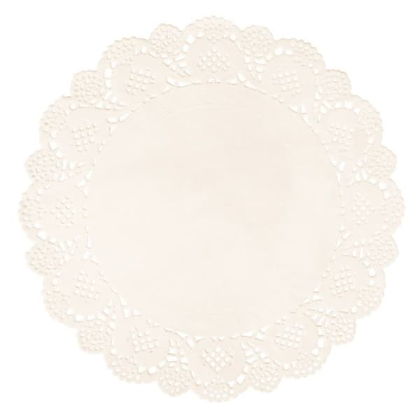Rund, linned pappersservett i crème ø21,5cm 15 stycken
