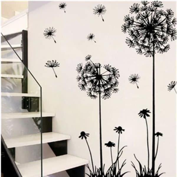 Väggklistermärken för barn - Design House - Svart maskrosblomma - PVC - 190cm - Modern skandinavisk stil