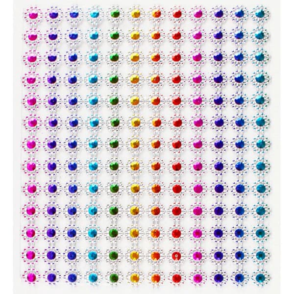 Flerfärgade strass klistermärken i remsa 0,8 cm 30 x 12 cm
