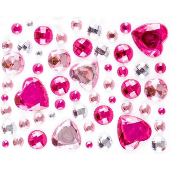 Klistermärken - MegaCrea DIY - Rosa hjärta - 50 stycken - 0,5 till 2 cm - För barn från 8 år
