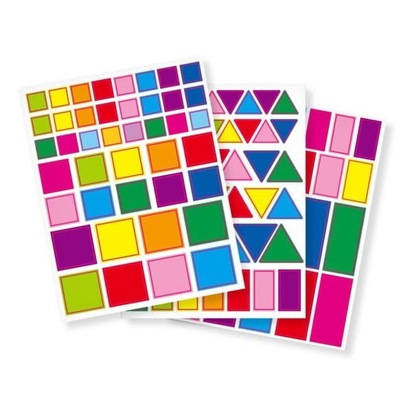 Geometriska klistermärken - MegaCrea DIY - 110 bitar - 1 till 3,9 cm - Barn - Papper