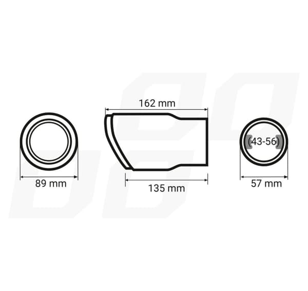 Lyddemper dyse karbon, for diameter 43-56mm
