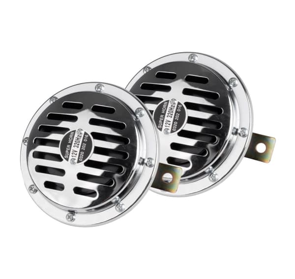 Trompetsæt 12V 125mm 2stk 110dB, krom